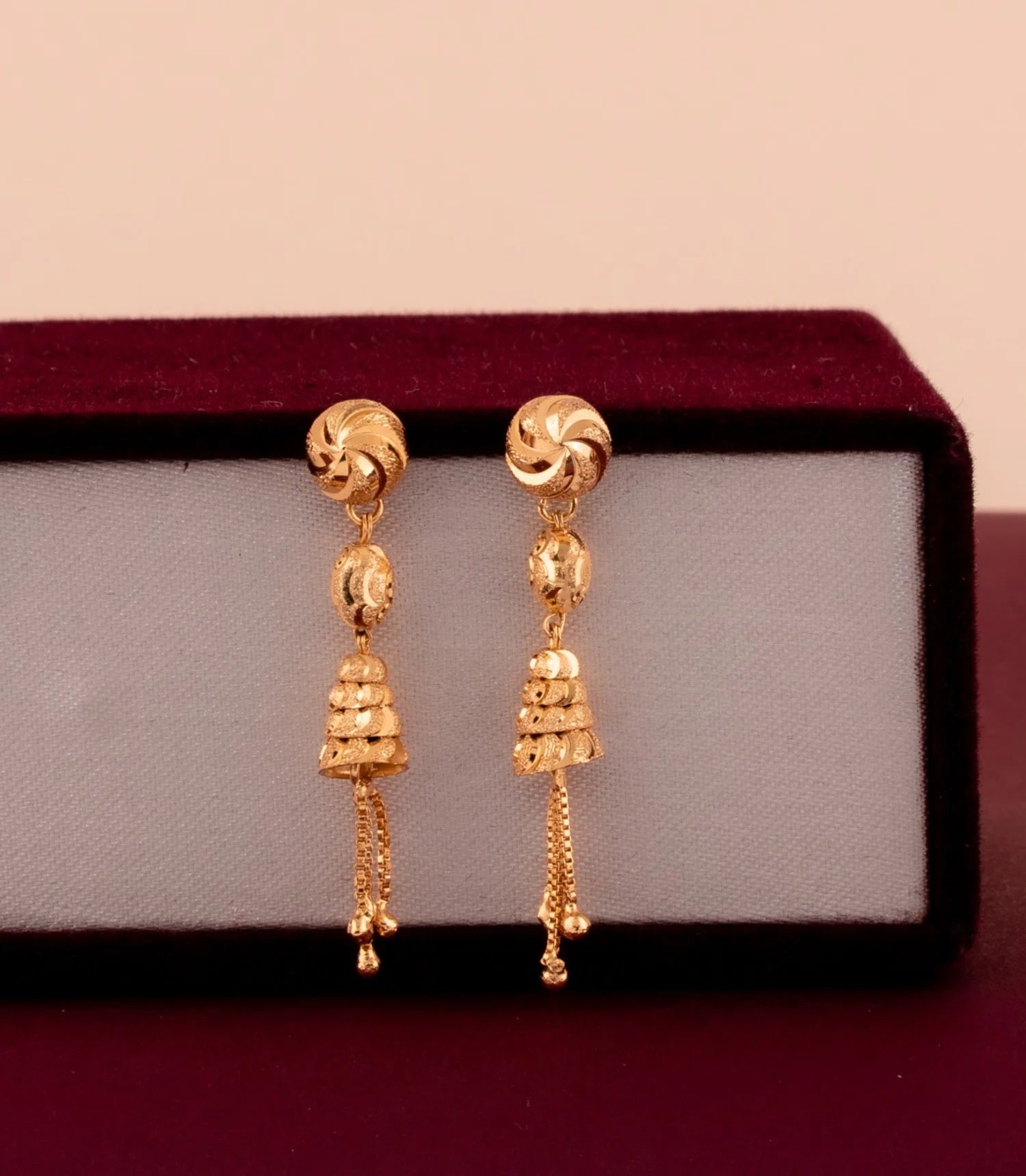 Gold Plated Mini Layer Dangler Earrings