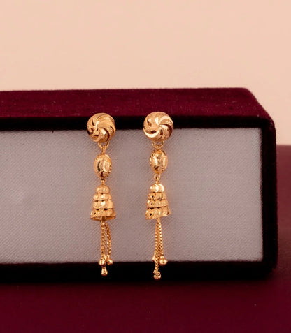 Gold Plated Mini Layer Dangler Earrings