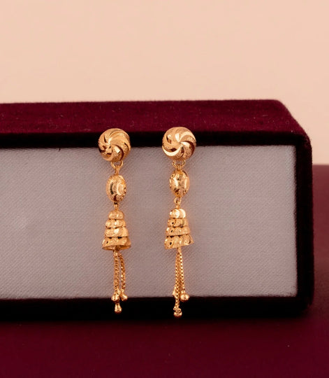Gold Plated Mini Layer Dangler Earrings