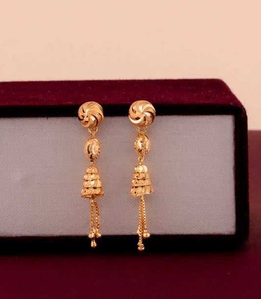 Gold Plated Mini Layer Dangler Earrings