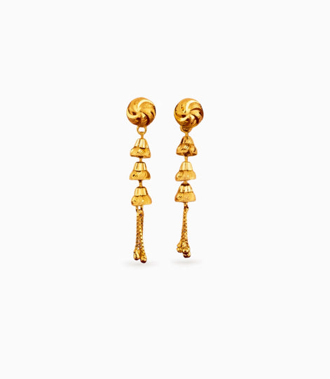 Gold Plated Mini Layer Dangler Earrings