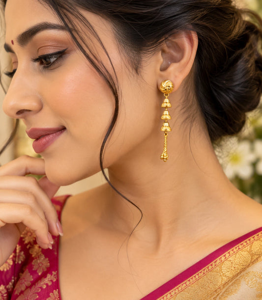 Gold Plated Mini Layer Dangler Earrings