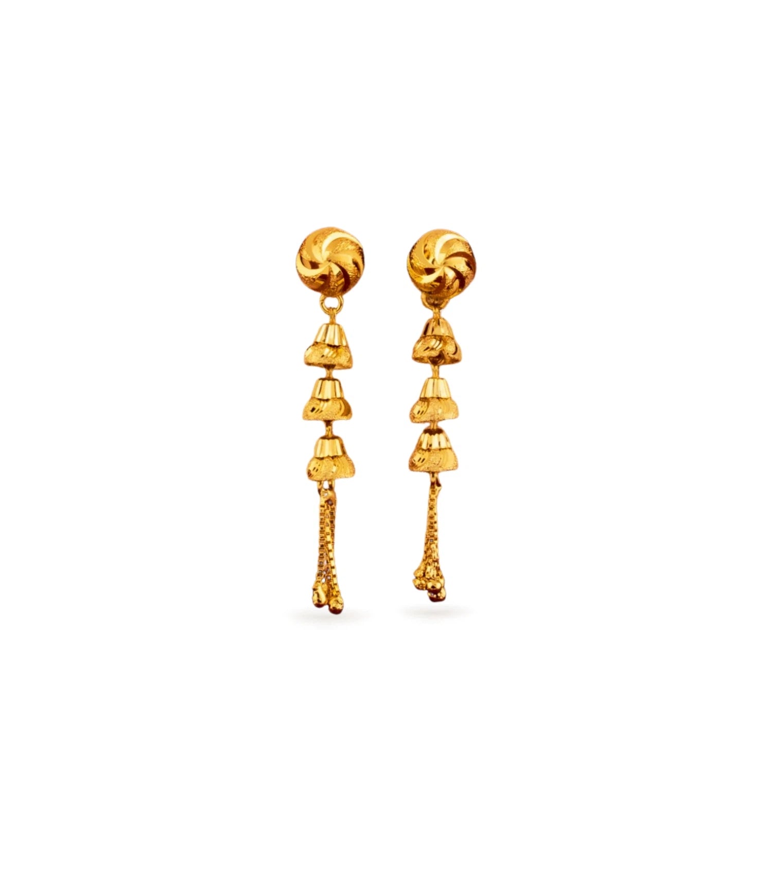 Gold Plated Mini Layer Dangler Earrings